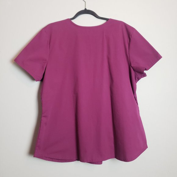 Scrubstar V-Neck Core Essential Wine Scrub Top XL - Picture 6 of 6